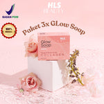 Paket 3x Glow Soap Collagen (Sabun Pemutih, Sabun Collagen, Sabun Bekas Luka, Jerawat Punggung) Heloise Beauty