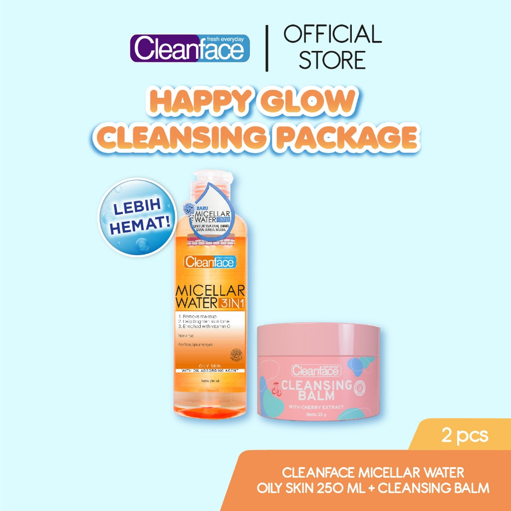 [BUNDLE HEMAT] Cleanface Micellar Water Oily Skin 250ml + Cleanface Cleansing Balm 25g