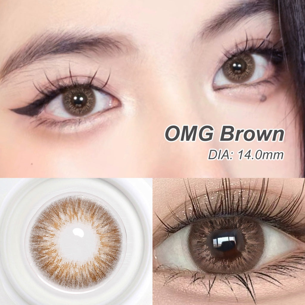 Magister Softlens Normal abu-abu coklat hitam seri Sepasang Lensa kontak diameter14.0-14.5MM kadar air 38% soflens