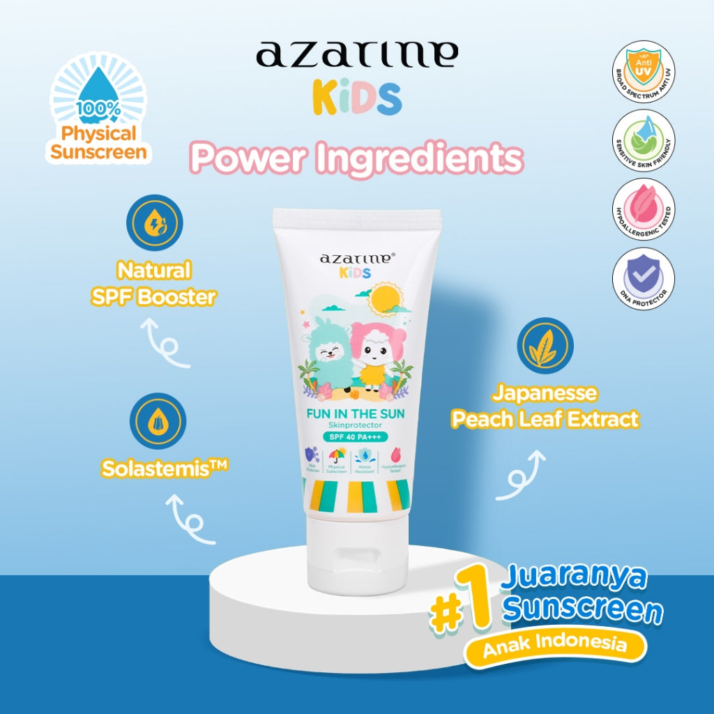 Azarine Kids Fun In The Sun Skin Protector Sunscreen SPF 40 PA+++ 40ml [LOLOS UJI INVIVO INVITRO] sunscreen baby kids kulit sensitif kulit normal all skin types