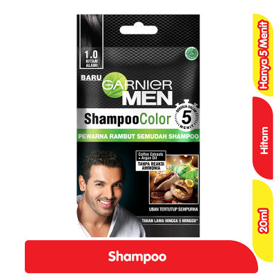 Garnier Men Sampo Pewarna Rambut Cokelat / Hitam20 ml