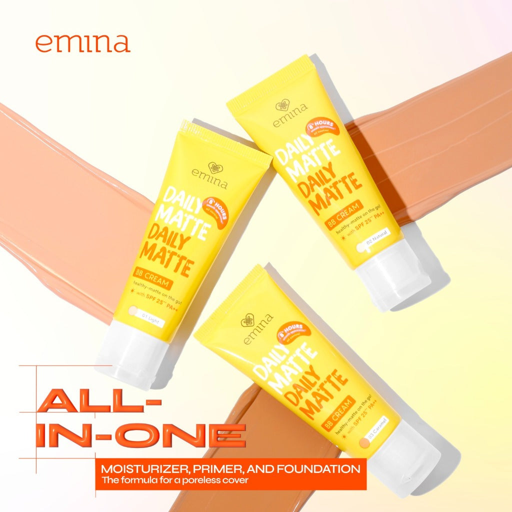 Emina Daily Matte BB Cream 16 g - Melembabkan, Matte Finish, Oil Control