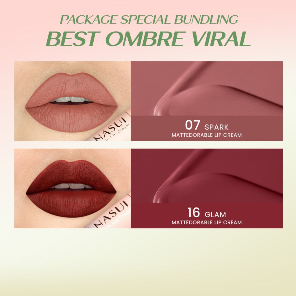 Hanasui Mattedorable Lip Cream Matcha Latte Edition - Lip Cream Double Mouisturizing With Vitamin E Pigmented Velvet Finish & Non - Transferable