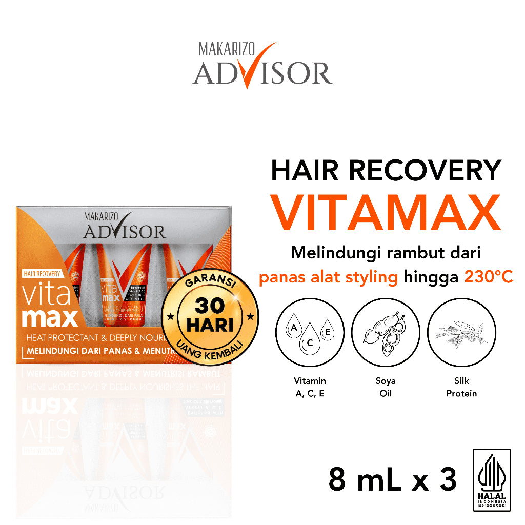 Makarizo Advisor Hair Recovery Vitamax 8mLx3 - Vitamin Rambut / Hair Vitamin / Serum Rambut