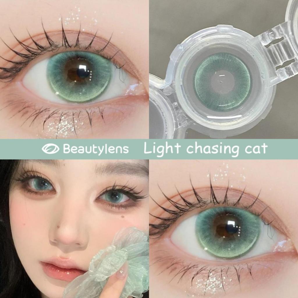 normal&minus[-1.00s/d~-8.00] Beauty Lens Softlens Hijau dan Biru Lensa Berwarna Lensa mata Ukuran 14.5mm