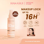 Hanasui Fix & Glow Setting Spray - Setting Spray Glowy Finish Make Up Menghidrasi Kulit MaskProof Tahan Lama