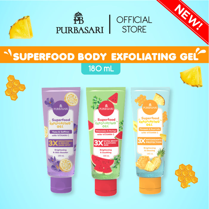 [1pcs] Purbasari Superfood EXFOLIATING GEL / peel badan Lulur Pencerah