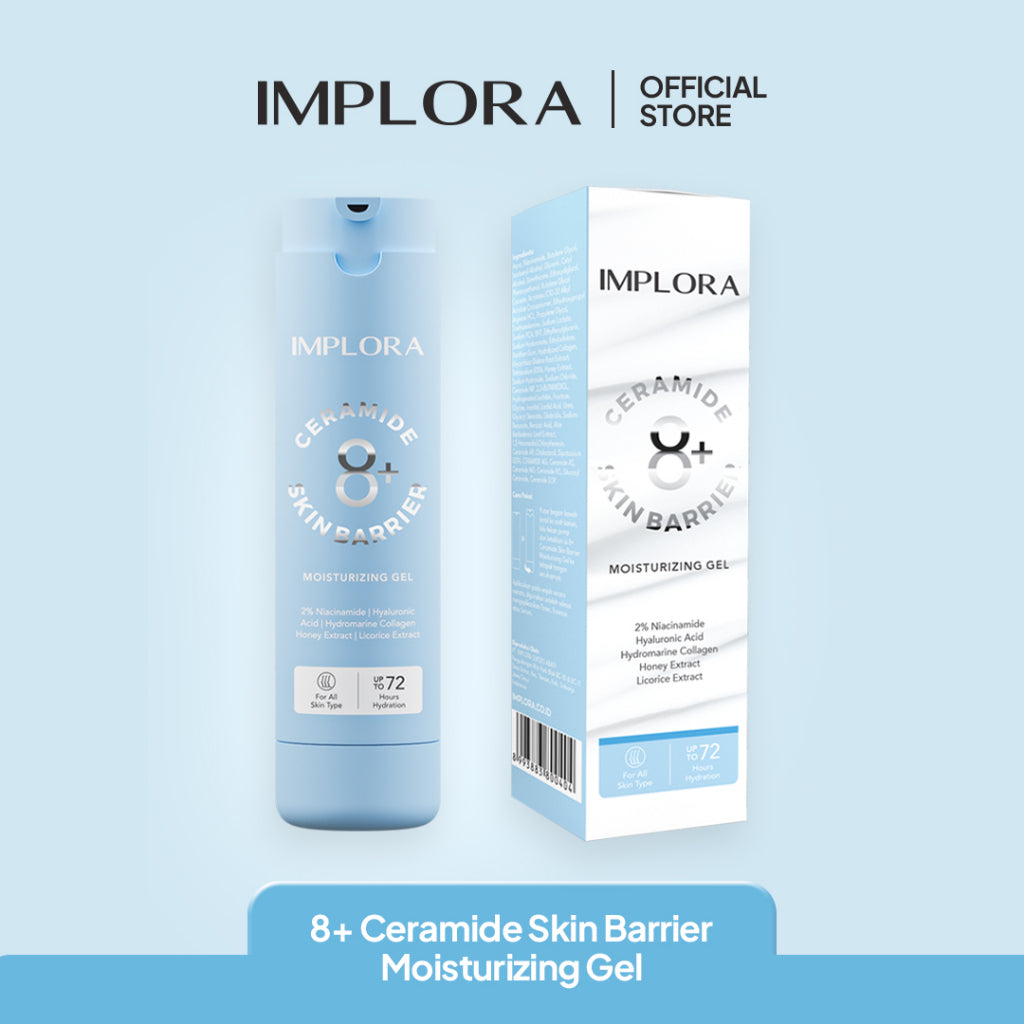 Implora 8+ Ceramide Skin Barrier Moisturizing Gel | Pelembab Kulit Kering, Kombinasi, Acne Prone | Moisturizer Sensitive Skin