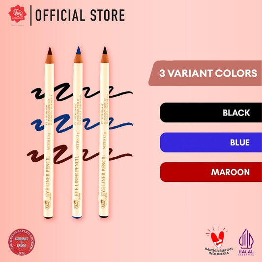 Viva Queen Eye Liner Pencil - 1.3gr (WATERPROOF, INTENSE PIGMENTED, SOFT, MATTE & EASY APPLY) - tersedia 3 varian warna