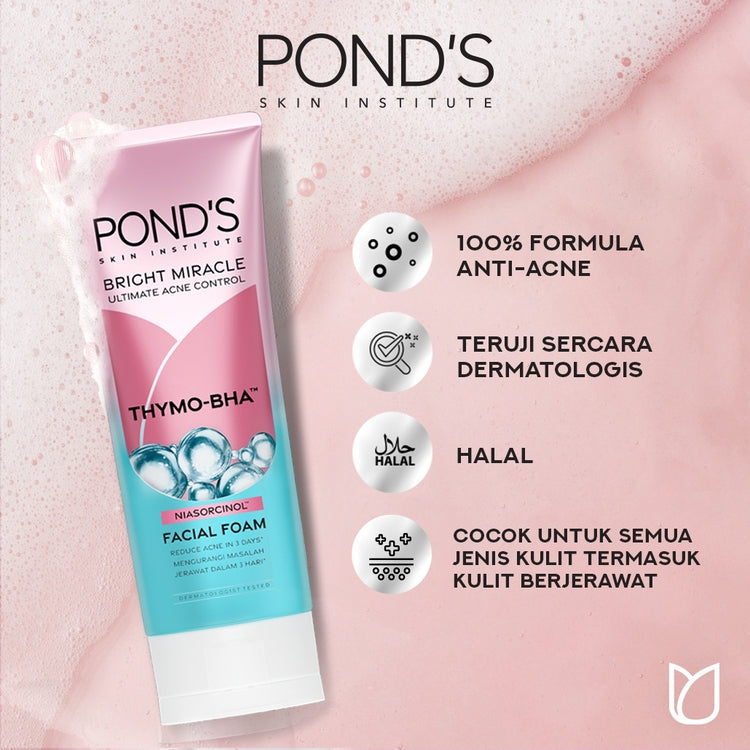 Pond's Bright Miracle Ultimate Acne Control Facial Foam 100G x2