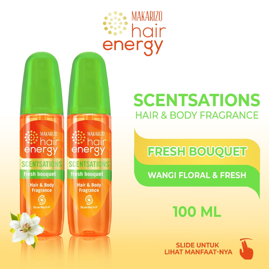 PAKET ISI 2 - Makarizo Hair Energy Scentsations Fresh Bouquet 100 mL Parfum Rambut