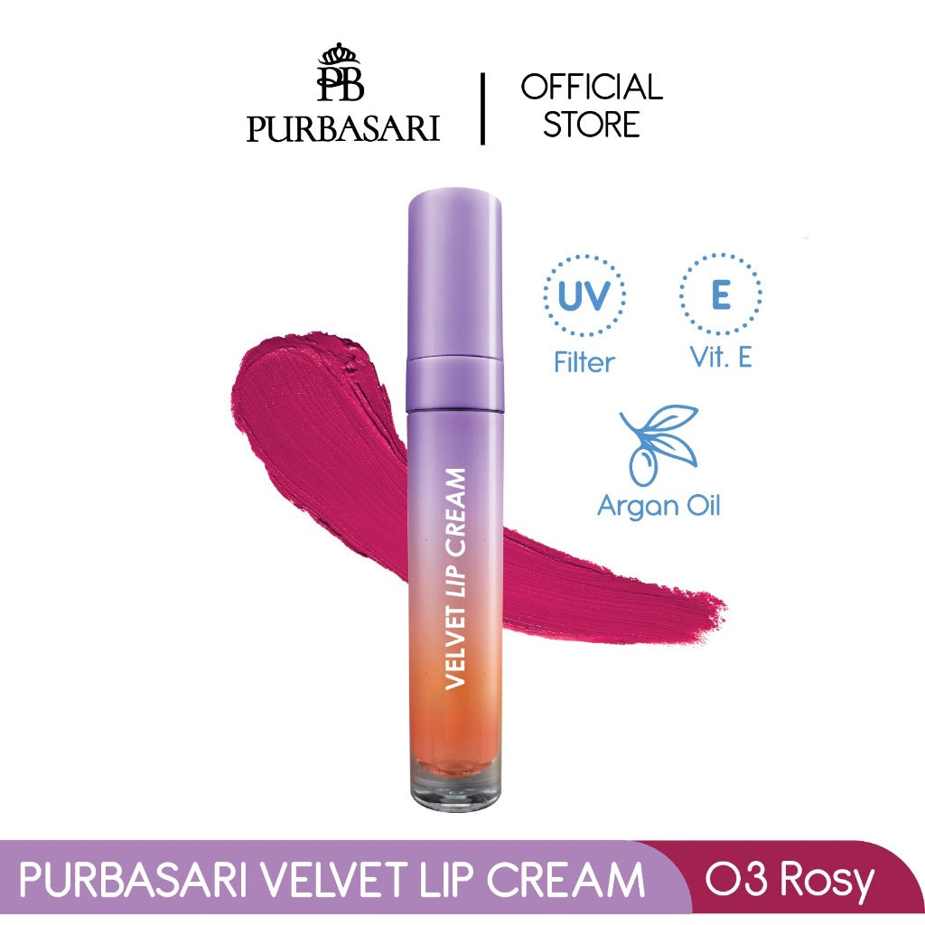 [BUY 2 GET 3] 2pcs Purbasari Velvet Lip Cream FREE Purbasari Flawless TWC