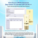 Viva Queen White Advance Day SUNSCREEN Cream SPF 30 PA+++ with NIACINAMIDE, UV A & B & BLUE LIGHT PROTECTION & Extra Emollient & Moisturizer