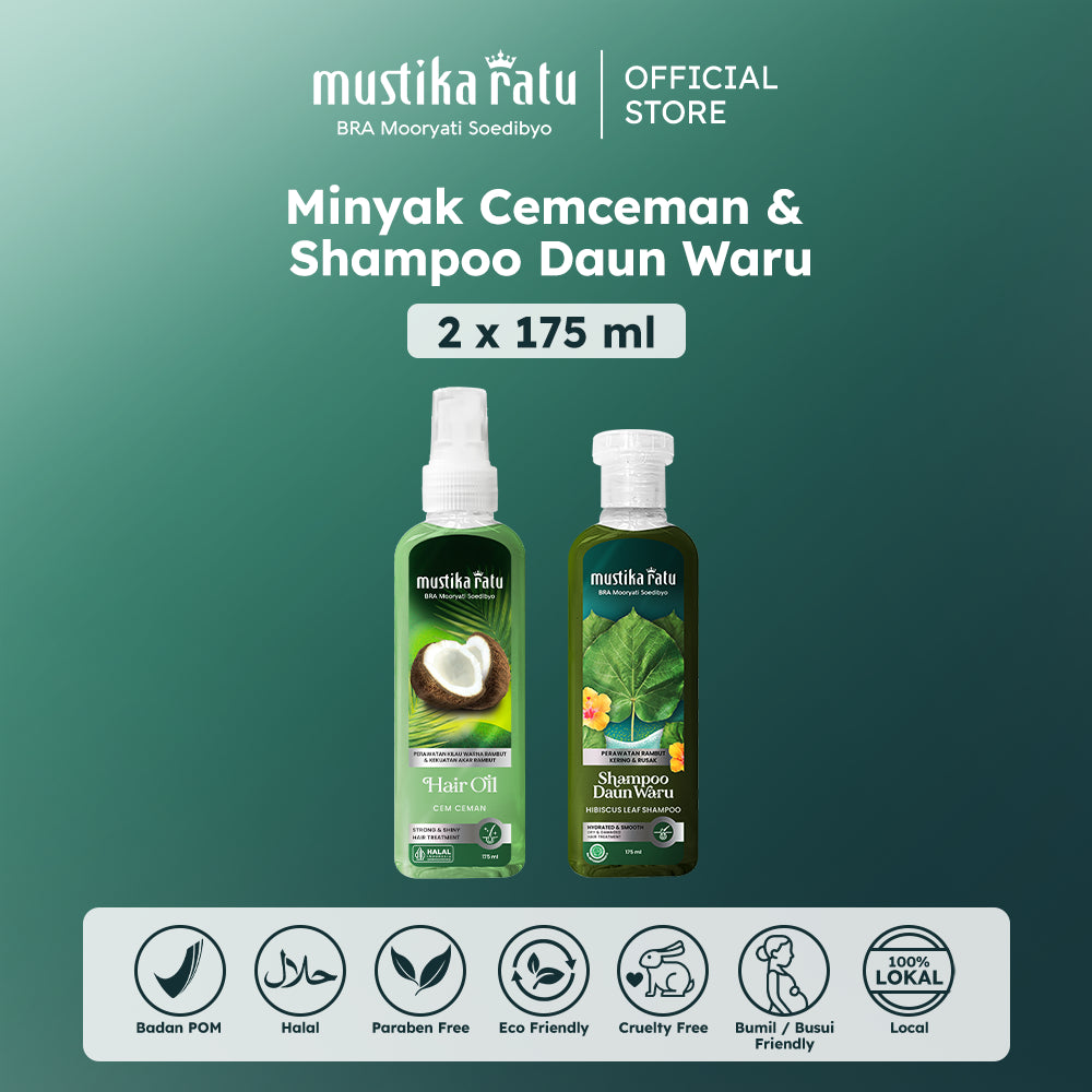 Mustika Ratu Bundling Hair Care Minyak Cemceman 175ml & Shampoo Waru 175ml