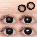 0.00 ~-8.00 Magister Softlens Minus 14.5m Lensa Kontak Minus Lensa Mata Besar Coklat Hitam 6 bulan 1 pasang