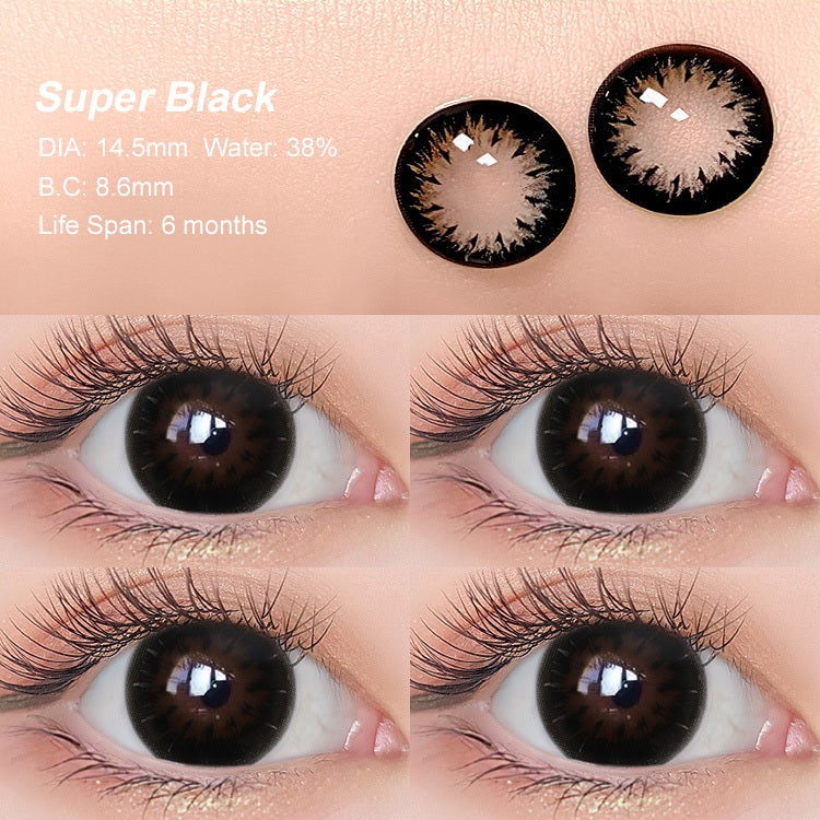 0.00 ~-8.00 Magister Softlens Minus 14.5m Lensa Kontak Minus Lensa Mata Besar Coklat Hitam 6 bulan 1 pasang