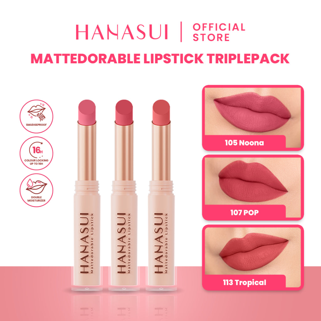 Hanasui Mattedorable Lipstick Special Bundling