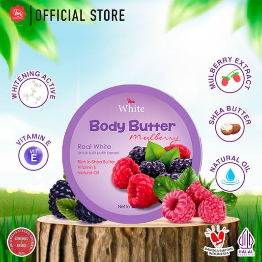 Viva White Body Butter Mulberry (WHITENING) with SHEA BUTTER, VIT E & NATURAL OIL - 200 Gr