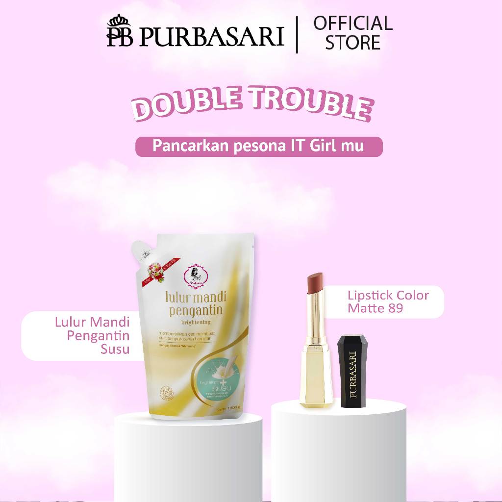 [ISI 2PCS] Purbasari Lulur Pengantin 1kg + Purbasari Lipstick Color Matte | Lipstick Matte Tahan Lama