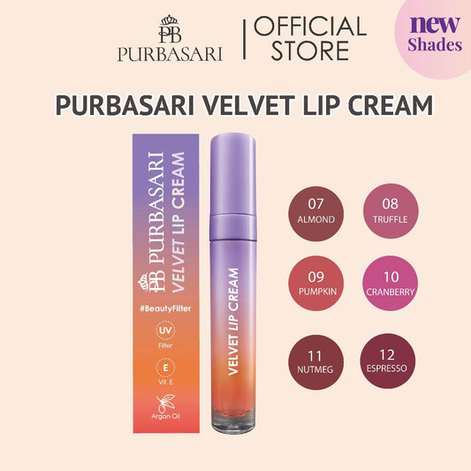 [Beli Banyak Lebih Murah] Purbasari Velvet Lip Cream / Lip Cream Transferproof
