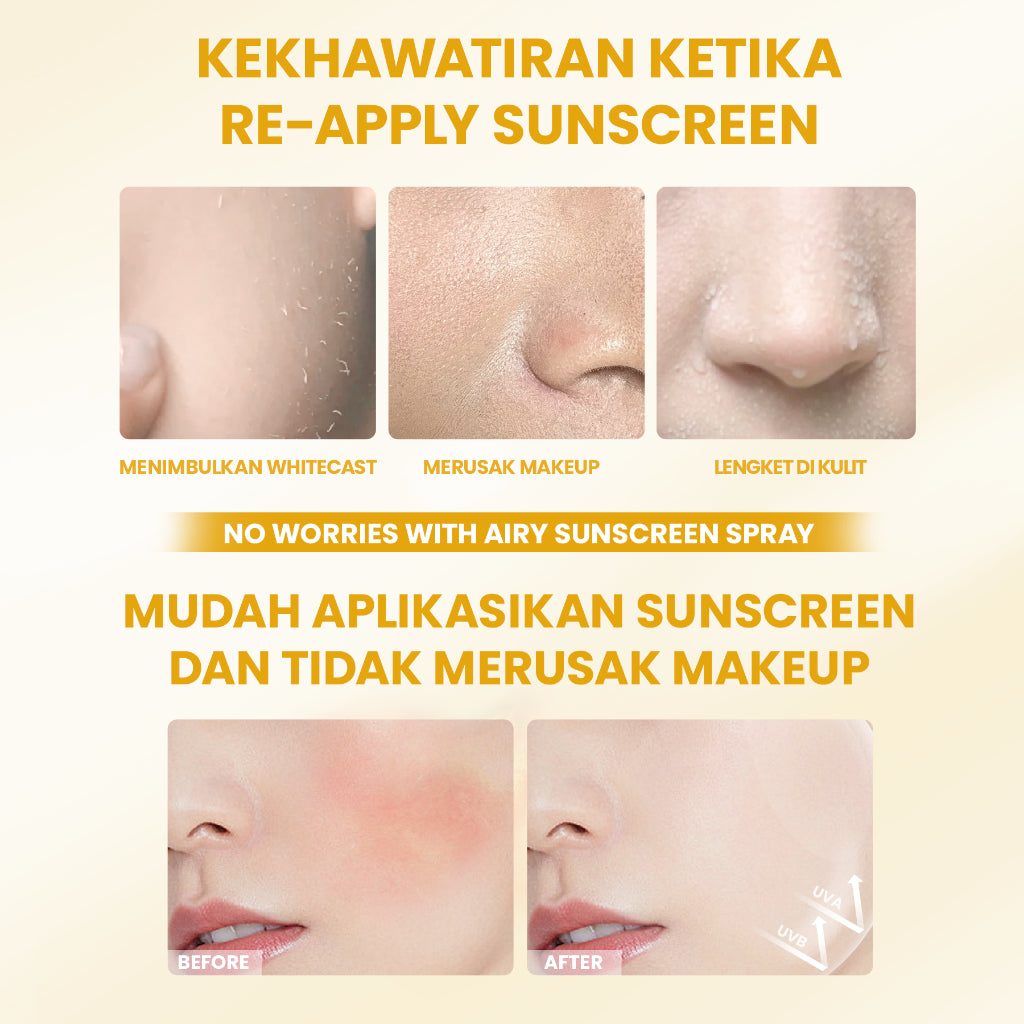 YOU Sunbrella Airy Outdoor Sunscreen Spray SPF50+ PA++++ Tabir Surya Mist Sweatproof and Waterproof [ Best Selling ]