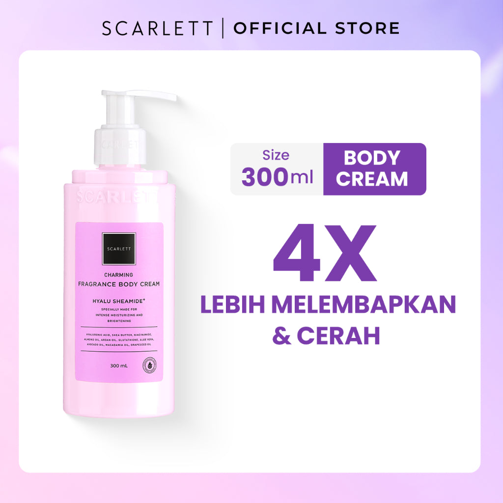 Scarlett Whitening Body Cream ( Happy, Jolly, Charming ) Melembabkan dan Mencerahkan Tubuh