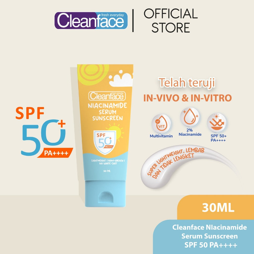 Purbasari Cleanface Niacinamide Serum Sunscreen Spf 50 Tube