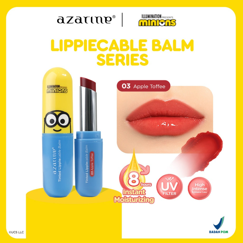 Azarine Tinted Lippiecable Balm Series 3.5g Lip Balm Moisturizing Long Lasting Extra Lightweight with UV Filter
