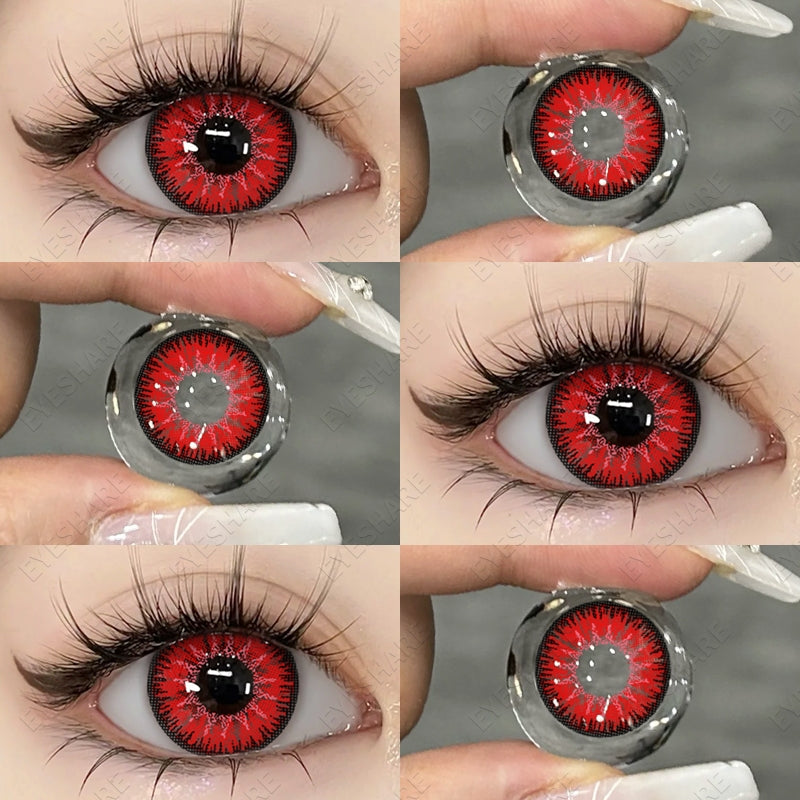 Eyeshare Nebula Seri Softlens 1Pasang 14.5mm Blue Gray Purple Red Softlens