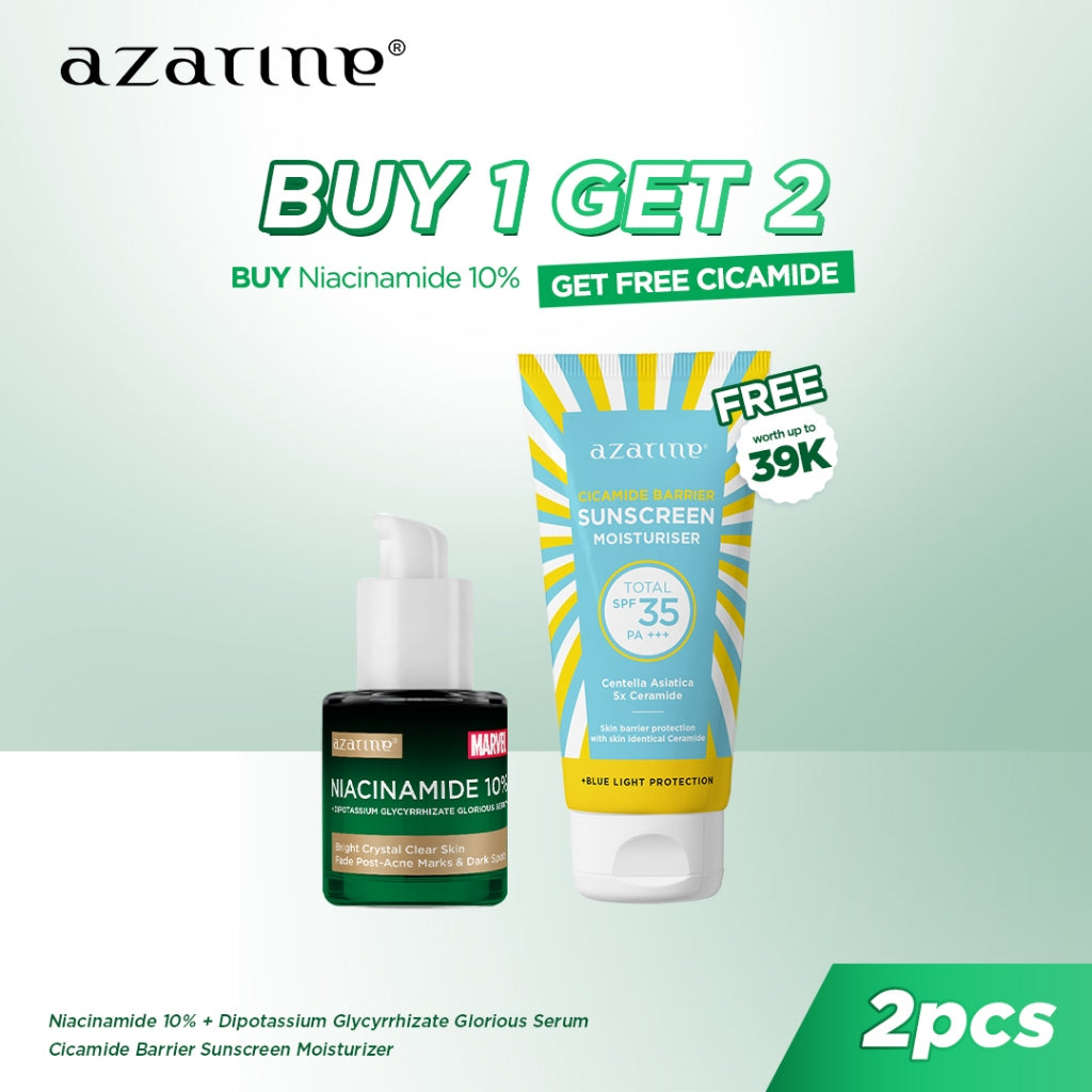 [BUY 1 GET 2] Azarine Niacinamide 10% Serum + Cicamide Barrier Sunscreen Moisturiser SPF35 PA+++ HANYA 99RB