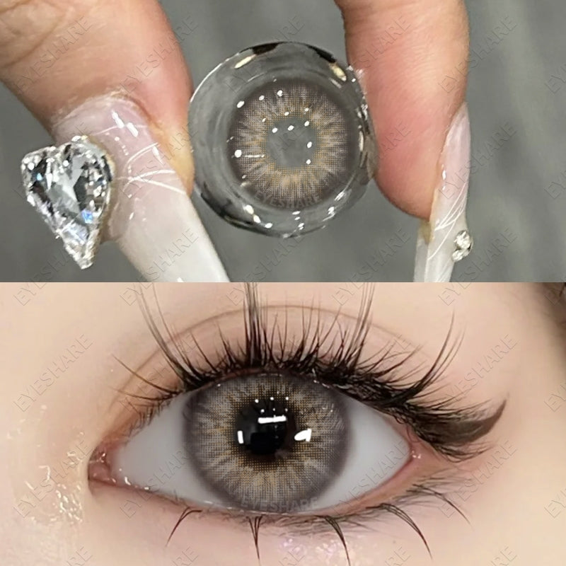 Eyeshare Softlens Minus(-1.00 ~ -8.00) Omg Brown 14.0mm Softlens Mata Softlens Warna Lensa Kontak Soflen