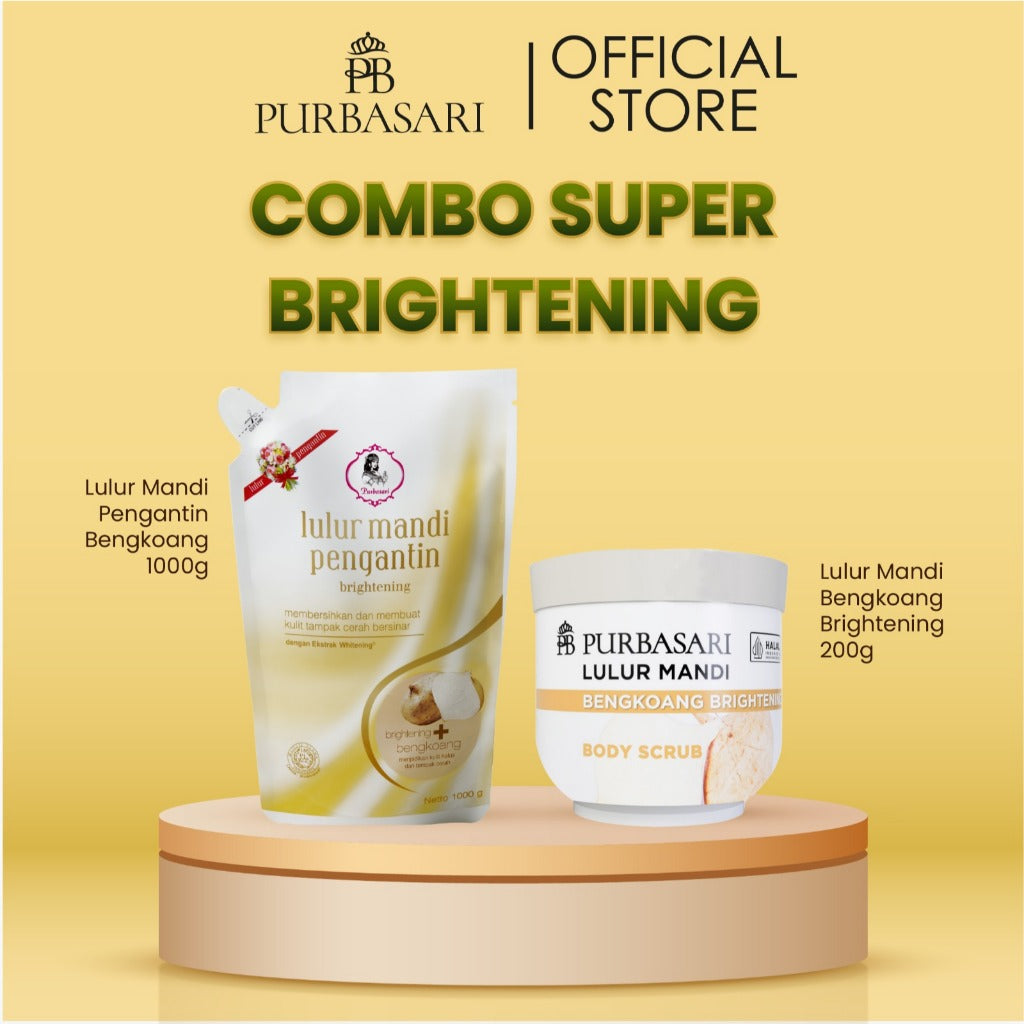 [BUNDLE PRAKTIS] Purbasari Lulur Mandi Pengantin 1Kg & Lulur Mandi Bengkoang 200G