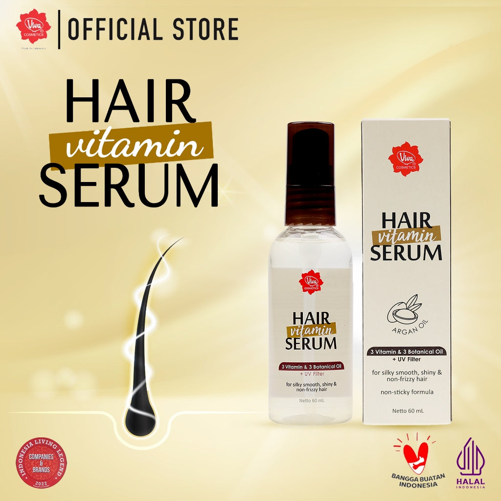 Viva Hair Vitamin Serum with UV Filter, VIT A, E & F, Argan Oil, Avocado Oil & Almond Oil (60 ml)