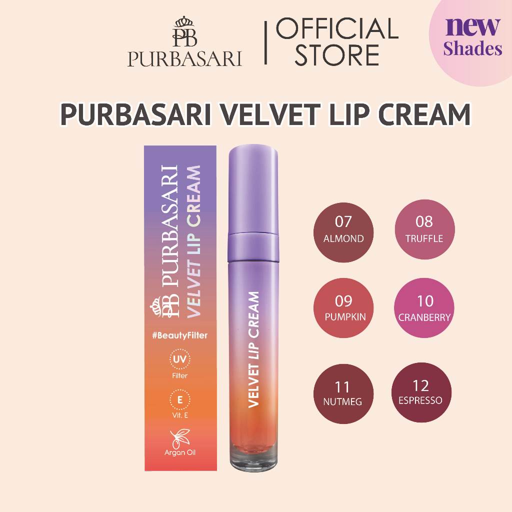 Tasty Beauty Package - Purbasari Velvet Lip Cream + Purbasari Effortless Lipstain