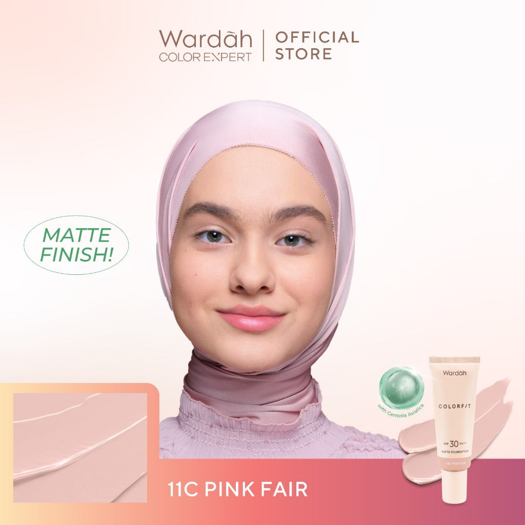 WARDAH Colorfit Matte Foundation - Liquid Foundation SPF 30PA++ dengan Oil Control & Tahan Lama Hingga 12 Jam - Makeup