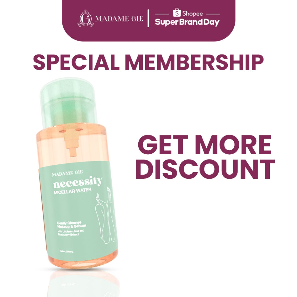 [ MEMBERSHIP ] Madame Gie Necessity Micellar Water 300ml - Make Up Remover Cleansing Water for All Skin Type