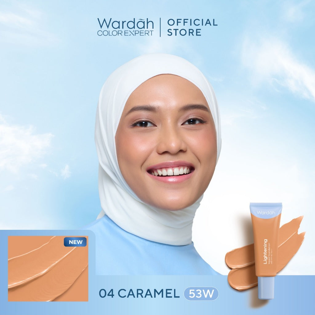 WARDAH Lightening Liquid Foundation 25ml - Base Makeup dengan Skin-Like to High Coverage yang Mengandung SPF 40 PA+++ dan Serum Niacinamide Untuk Hasil Makeup Flawless dan Cerah - Makeup - Foundation - Bedak - Cushion -  Foundation Anti Longsor