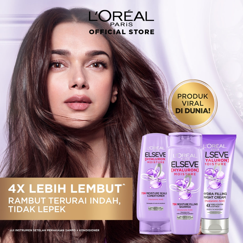 L’Oreal Paris Elseve Hyaluron Moisture Hydra Filling Night Cream - 150 ml (Untuk rambut kering dan dehidrasi)