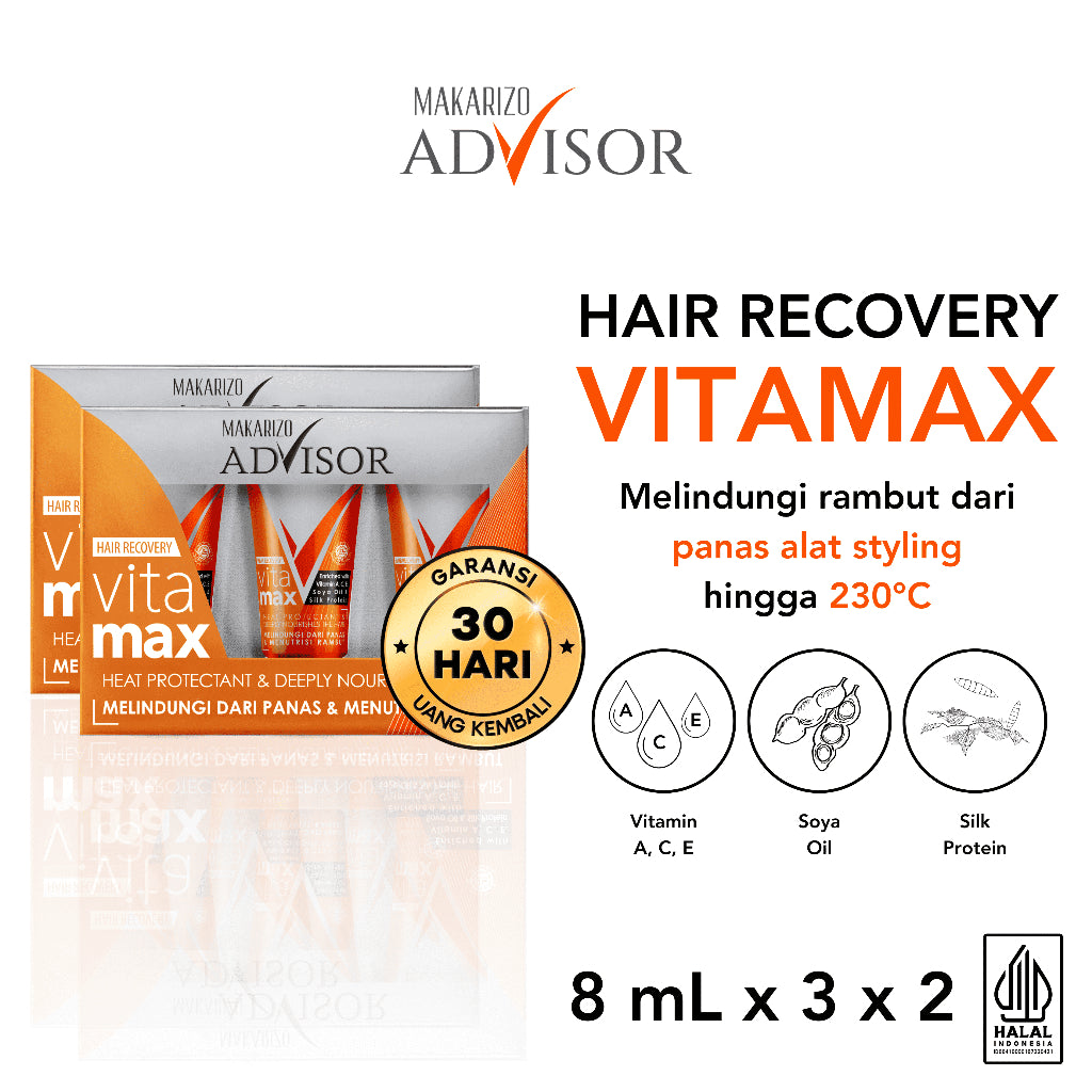 PAKET ISI 2 - Makarizo Advisor Hair Recovery Vitamax 8mLx3 - Vitamin Rambut / Serum Rambut