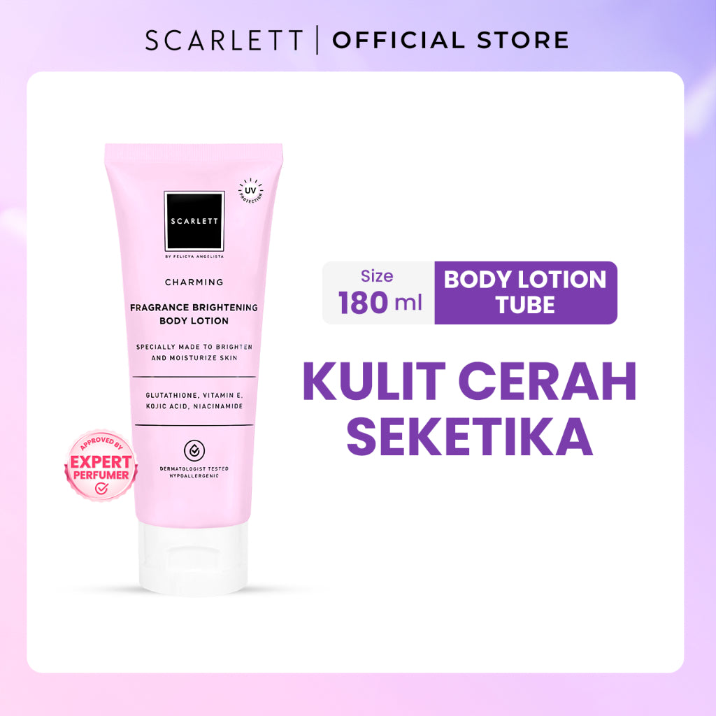 SCARLETT Body Care All Series - Body Scrub, Shower Scrub, Shower Gel, Body Serum, Body Lotion, Body Cream, Tube | Perawatan Tubuh Mencerahkan Melembutkan Eksfoliasi Kulit Melembabkan Kulit, Kulit Sehat Cerah Bersinar Wangi Seharian