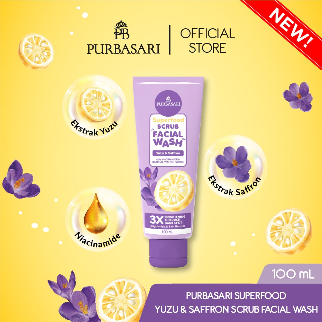 [1pcs] Purbasari Superfood SCRUB FACIAL WASH Series / pembersih muka / sabun wajah / lulur wajah Pencerah