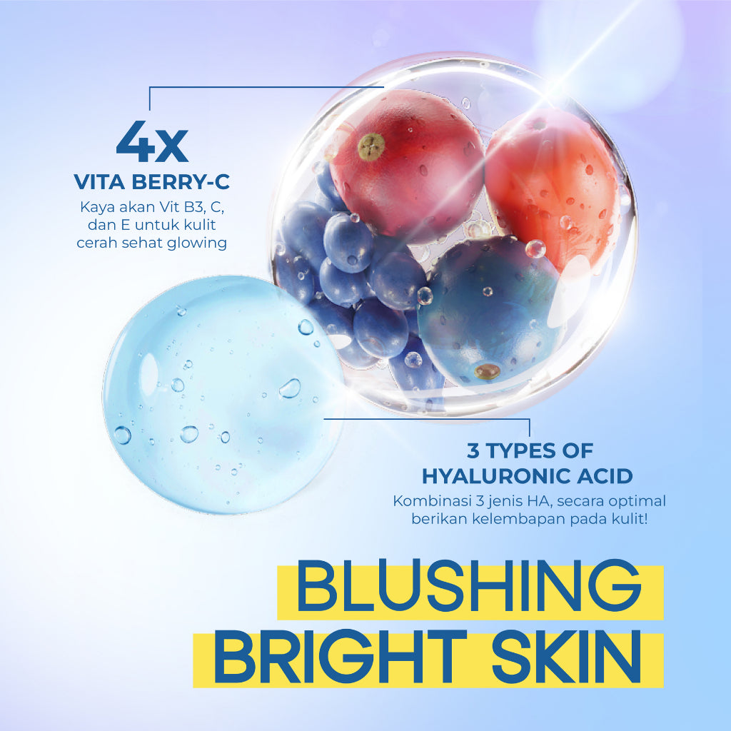 WARDAH 4X Vitamin B3 with Hyaluronic Acid Perfect Bright Super-Glow Berry Serum 8 ml - Serum Mencerahkan, Menutrisi Kulit, Meratakan Warna Kulit Kusam, Menyamarkan Bekas Jerawat - Kulit Cerah, Tampak Sehat, Supple, Glowing - Skincare