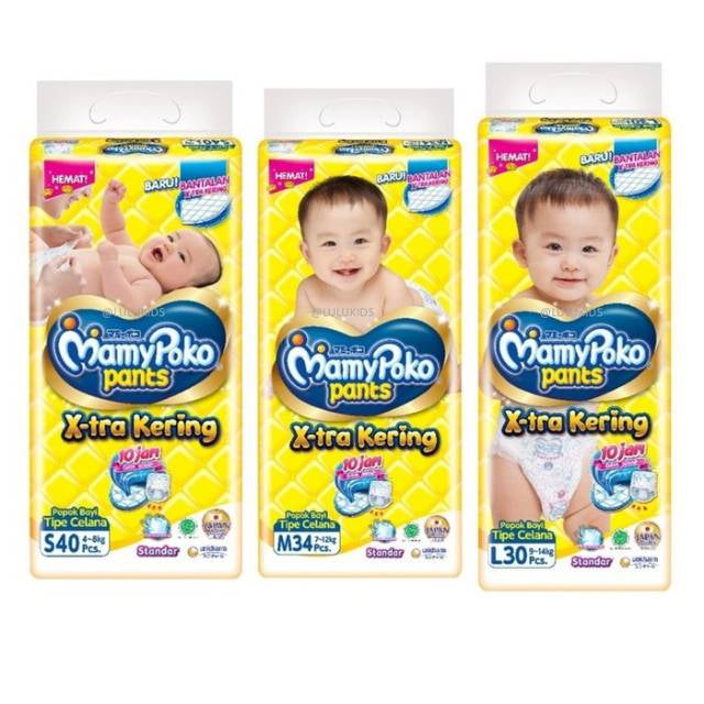 POPOK BAYI MAMY POKO X-TRA XTRA KERING STANDARD STANDAR XL  XXL L M S NB CELANA PEREKAT