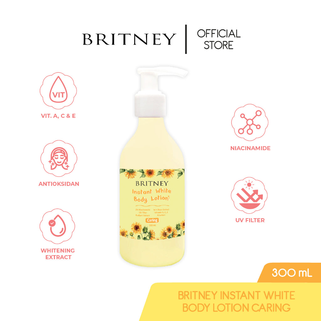 Britney Instant White Body Lotion 300 ML / Hand Body Lotion Mencerahkan