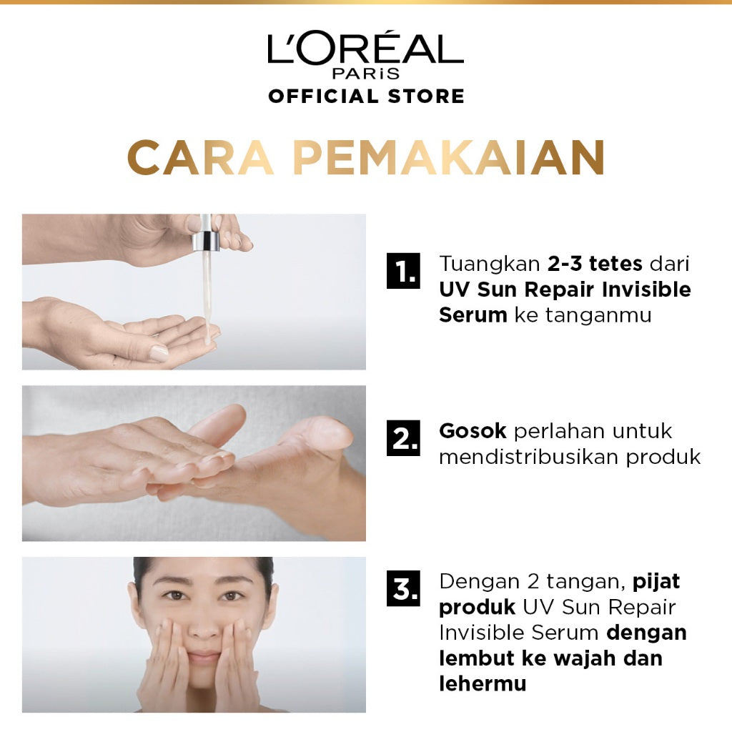 L'Oreal Paris Dark Spot Treatment Duo Skincare Kit (UV Defender Sun-Repair Invisible Serum Sunscreen 2-in-1 SPF 50+ PA++++ 30ml + Glycolic-Bright 1.0% Glycolic Acid Serum 15ml)