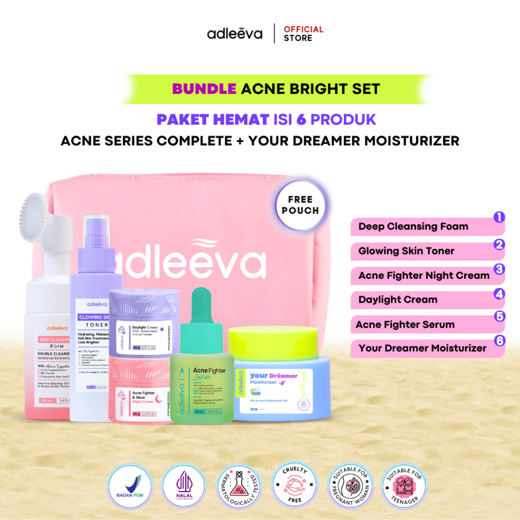 ADLEEVA - [BUNDLE SET] ACNE / WHITENING GLOWING SET (Paket Complete + Moisturizer + Essence) (PAKET HEMAT UNTUNG BANYAK)