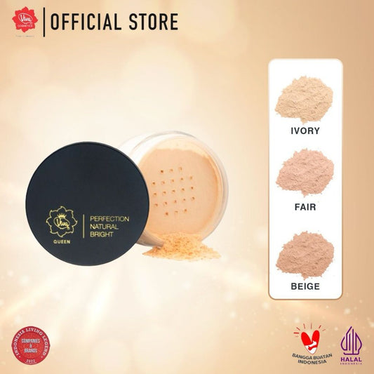 Viva Queen Perfection Natural Bright Loose Powder 35g (MATTE FINISH, UV FILTER & WATERPROOF) - Tersedia 3 Varian Warna