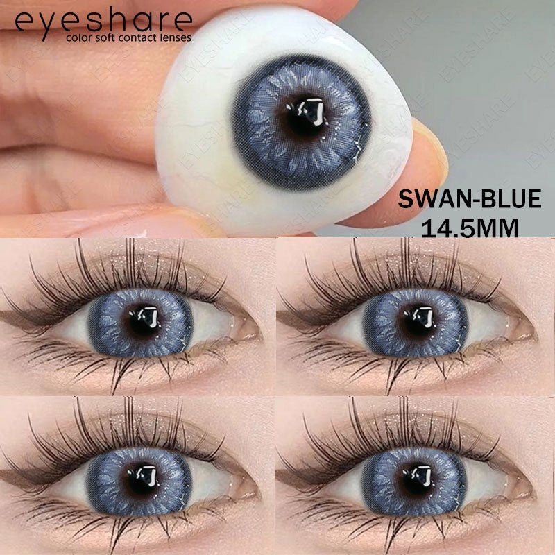Eyeshare Gray Lensa Kontak 1Pasang 14.5mm Soflen Soflens Big eye Contact lens