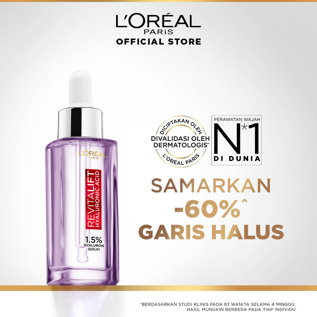 L'Oreal Paris Revitalift 1.5% Hyaluronic Acid Serum Skin Care - 15/30ml (Serum Wajah Untuk Kulit Lembab, Halus, dan Tampak Lebih Muda)