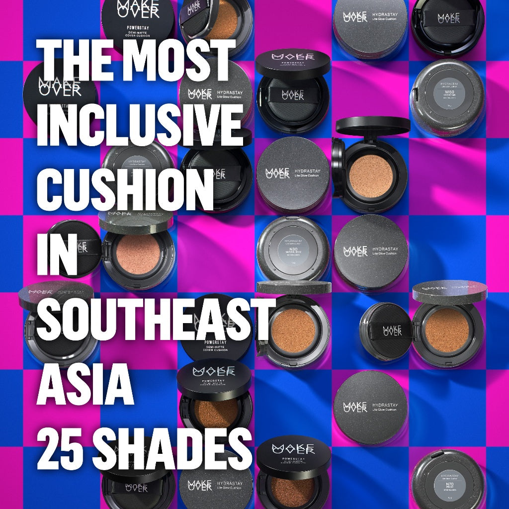 MAKE OVER Hydrastay Lite Glow Cushion 15 g - Cushion atau Foundation Compact untuk Dry Skin atau Kulit Kering BEST SELLER High Coverage Concealer Foundation Make Up Makeup